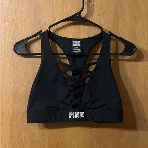 PINK Victoria's Secret Black Crisscross Sports Bra
